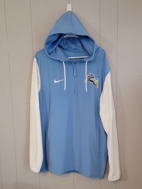 Nike NFL Lions Men's Quater Zip Pull Over Hoodie Large Blue Long Sleeve